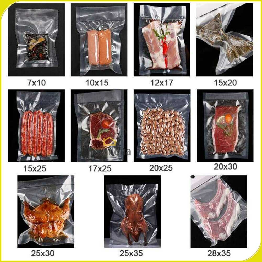 Luckima Kantong Plastik Vacuum Sealer Storage Bag 17 x 25 cm 100PCS HK-08