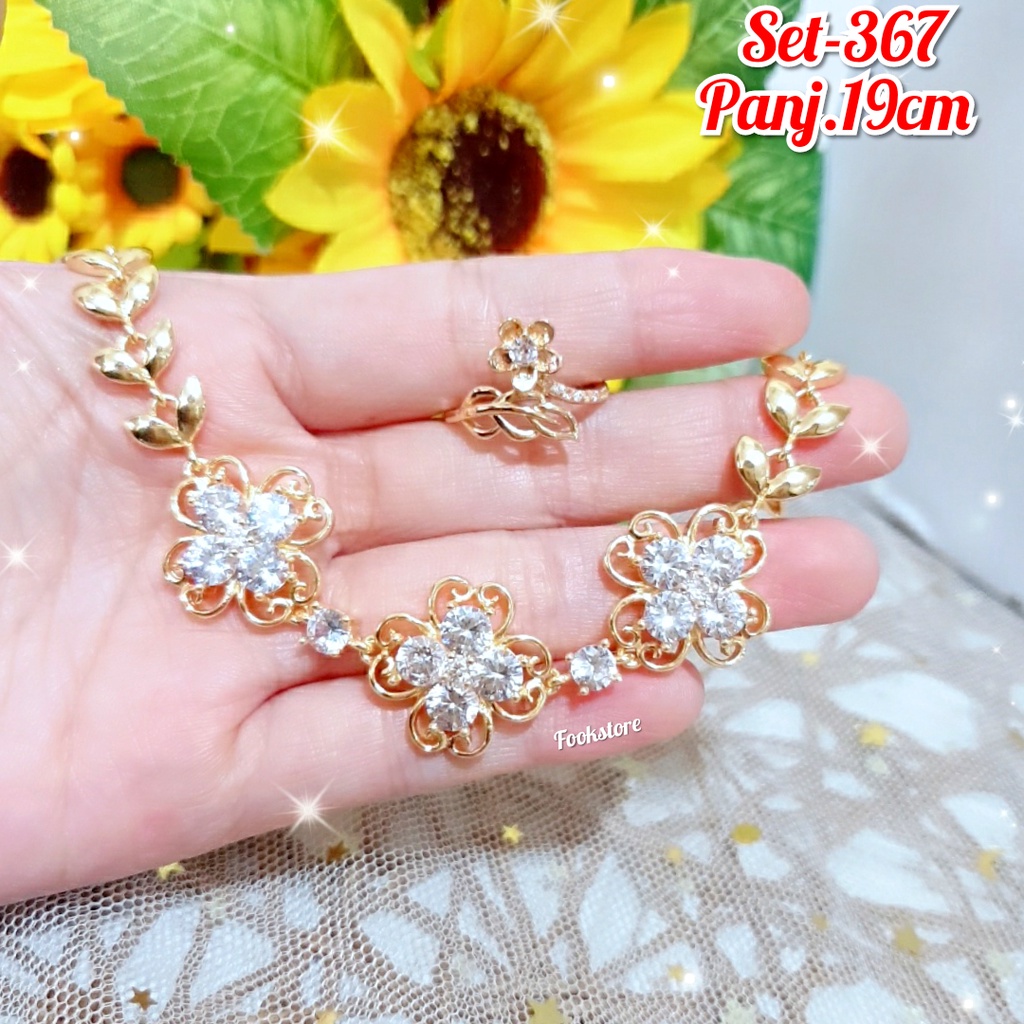 PERHIASAN XUPING SET GELANG GRATIS CINCIN /COD/ANTI ALERGI