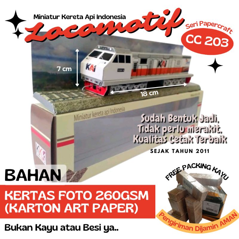 Lokomotif CC203 Logo Baru 75 KAI - miniatur kereta api indonesia