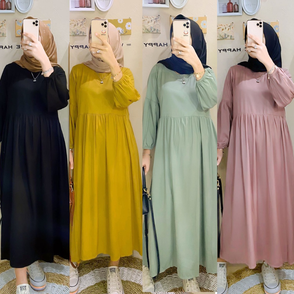 Midi Dress Polos Rayon Twill