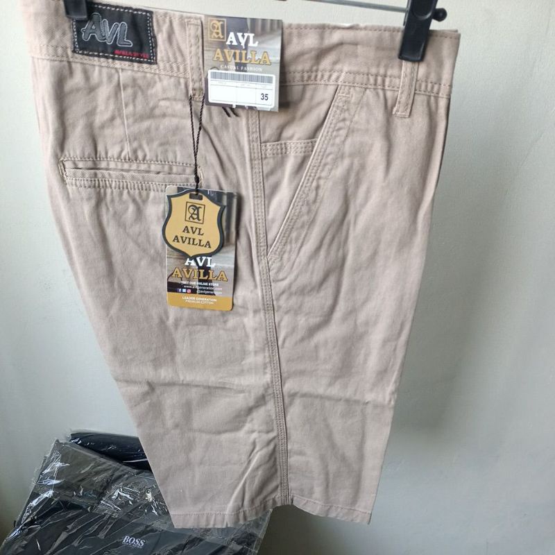 Celana Katun Camvas Chinos Pendek Pria Original AVL