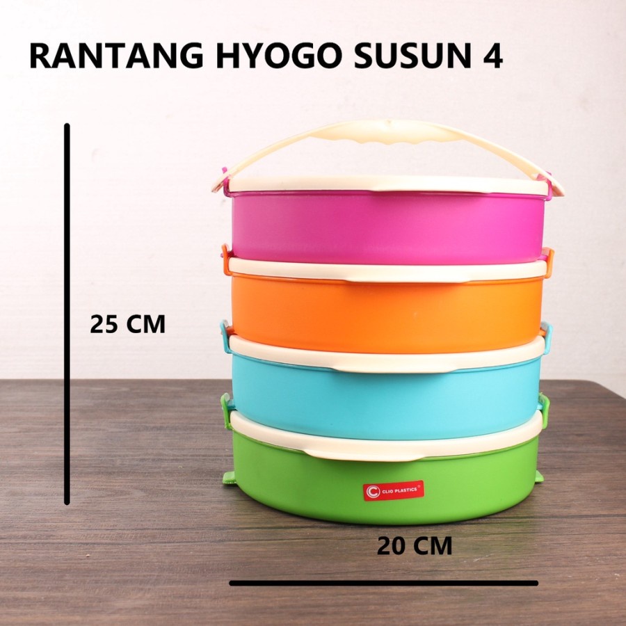 Rantang plastik susun4 bulat - Clio 2300