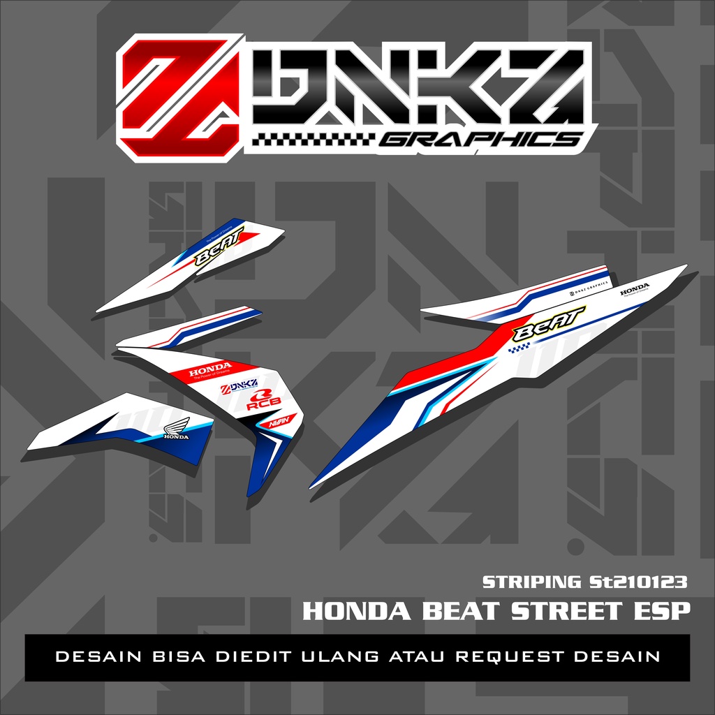 Stiker Beat Street, Beat ESP Decal Striping Beat Street, Beat ESP Premium Racing ST210123