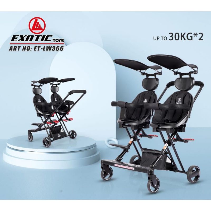 STROLLER BABY KEMBAR / TWIN EXOTIC LW 366 ( BISA HADAP DEPAN BELAKANG )