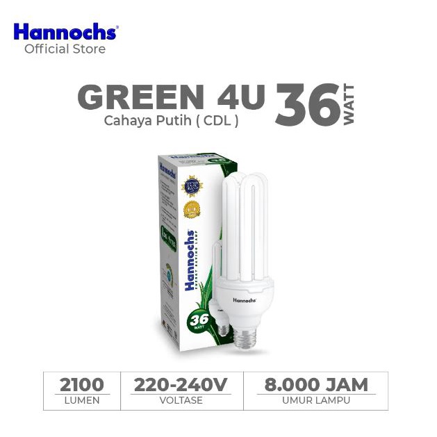 Lampu PLC Hannochs 4U 36w 36 watt Neon / Jari LV low voltase