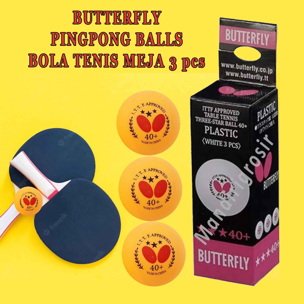 Pingpong Balls * Butterfly G40+ * Bola Tenis Meja * Bola Berkualitas