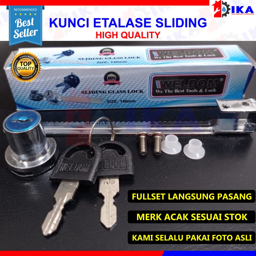 KUNCI ETALASE KACA / KUNCI KACA WELDOM Kunci Laci Gerigi Sliding Etalase / Kunci Gergaji - Kunci etalase- Kunci pintu kaca