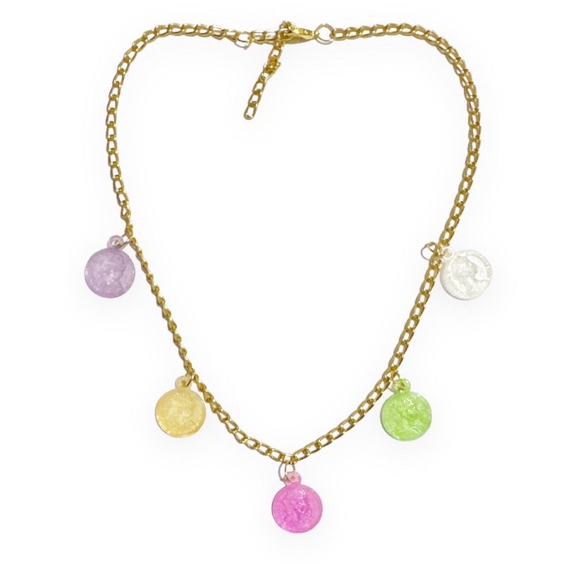 Kalung Rantai Elizabeth Coin Colorful Koin Warna Warni Necklace Pop Color