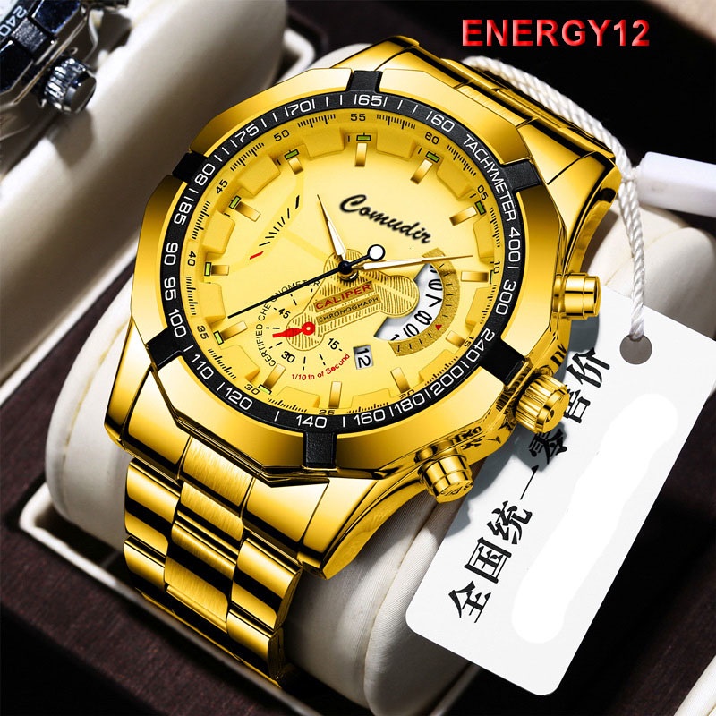 Jam tangan COMUDIR &amp; WEIGUAN stainless steel pria Original 100% - Import -