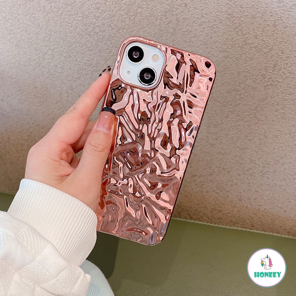 Soft Case TPU Electroplating Ultra Tipis Shockproof Warna Pink Mawar Untuk IPhone 14 13 12 11 Pro Max