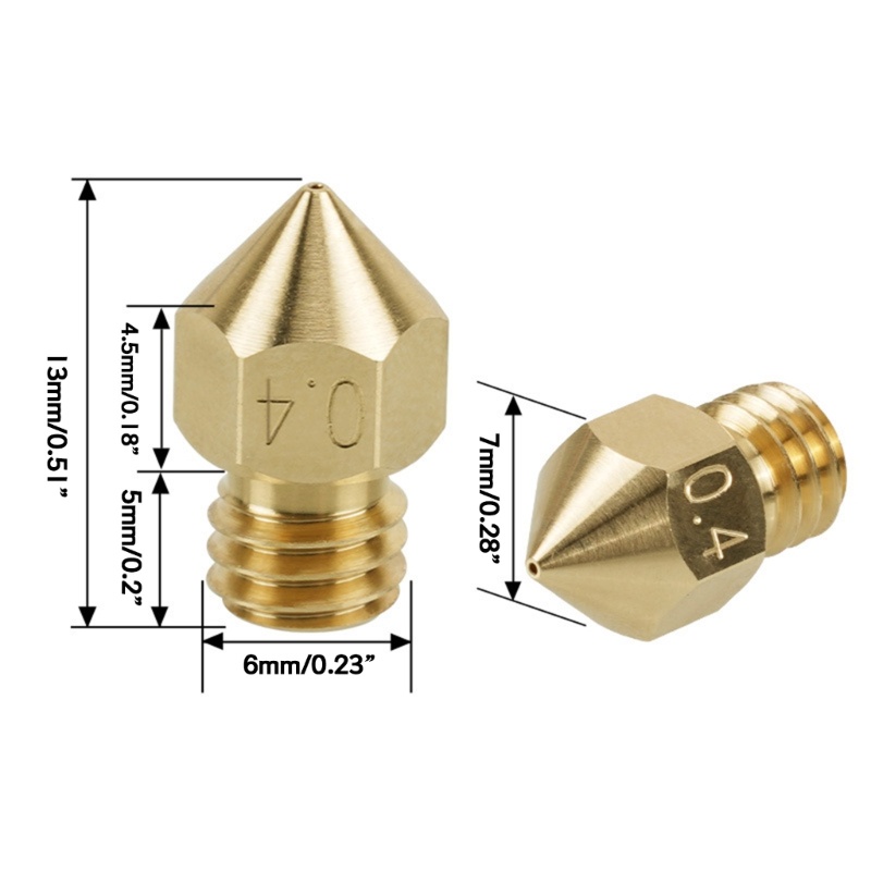 Zzz MK8 Extruder Nozzle Hotend Clone-CHT Nozzle 0.4mm Nozzle Kuningan Aliran Tinggi Untuk Aksesori Printer Ender3/3Pro 3D