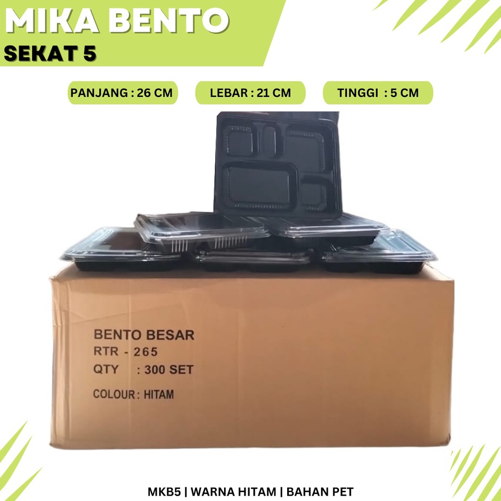 Mika Bento Sekat 5 Bento Sekat (Isi 10 Pcs-MKB5)