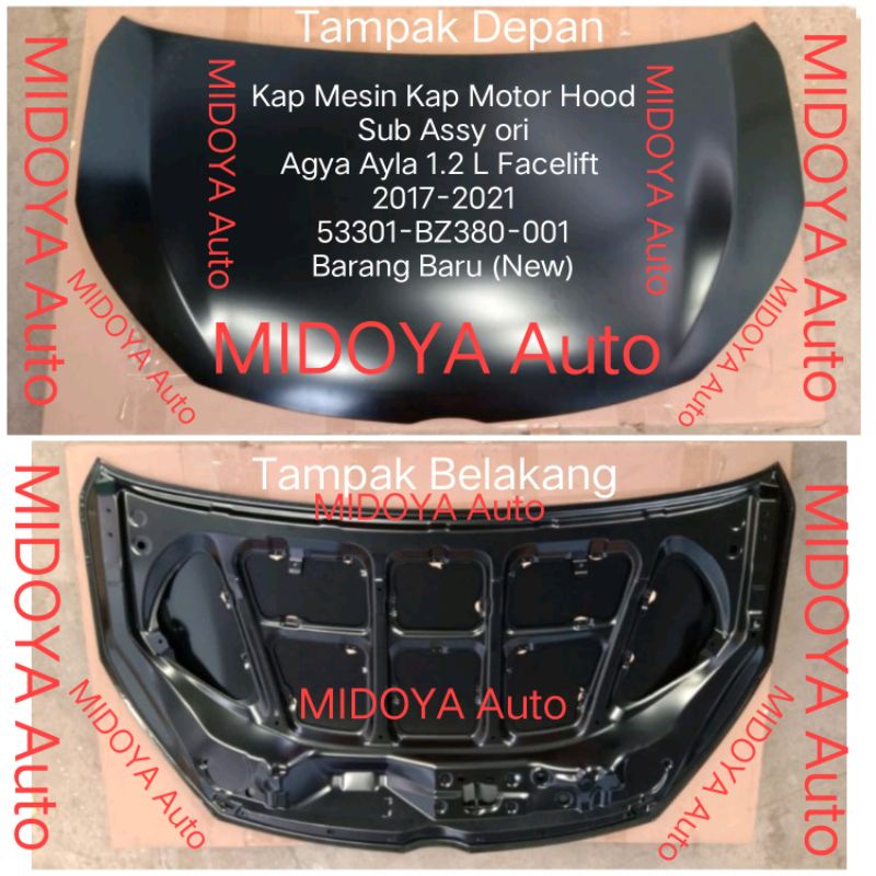 Kap Mesin Kap Motor Agya Ayla 1.2 1200CC L Facelift 2017-2021 53301-BZ380 ori
