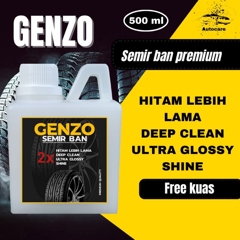GENZO, semir ban mobil motor tahan lama 500ml  pengkilap Ban Penghitan ban murah tahan lama