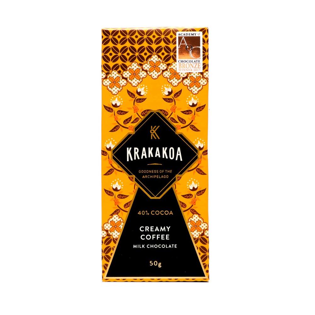 

[0CJ67] Krakakoa Flavoured Milk Chocolate, Creamy Coffee ↔Harga Murah
