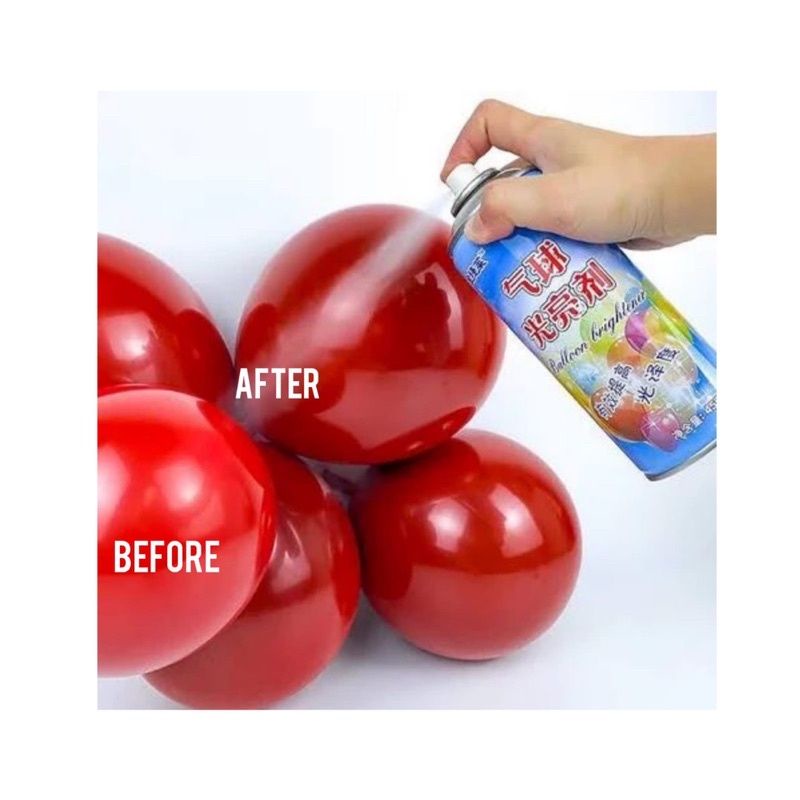 Semprotan Pengkilap Balon/ glowing spray Ballon Brightener 450ml (𝐤𝐡𝐮𝐬𝐮𝐬 𝐩𝐞𝐧𝐠𝐢𝐫𝐢𝐦𝐚𝐧 𝐉𝐀𝐖𝐀 𝐝𝐚𝐧 𝐁𝐀𝐋𝐈)