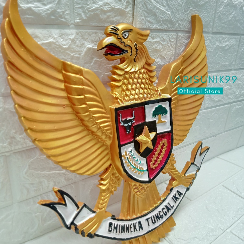 Garuda Pancasila Hiasan Dinding Lambang Fiber Lambang Negara Burung Garuda Gold Fiber 30CM