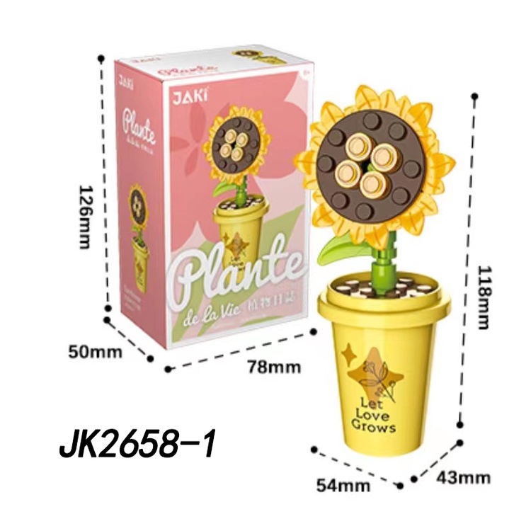 JAKI Nano Block Pot Sukulen Bunga DIY Mini Flower Block Mainan Kreatif Ruang Dekorasi Buket