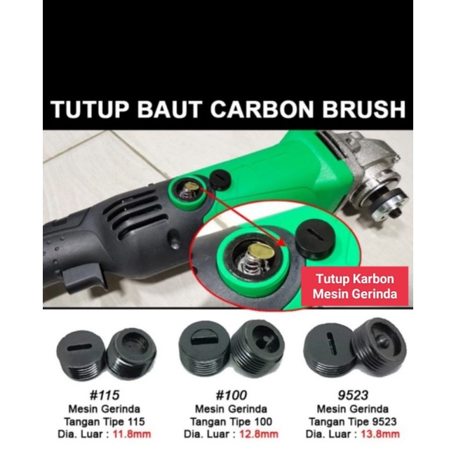 Tutup Karbon Mesin Gerinda / Tutup Baut Carbon Brush / Cap Cover Mesin Gerinda