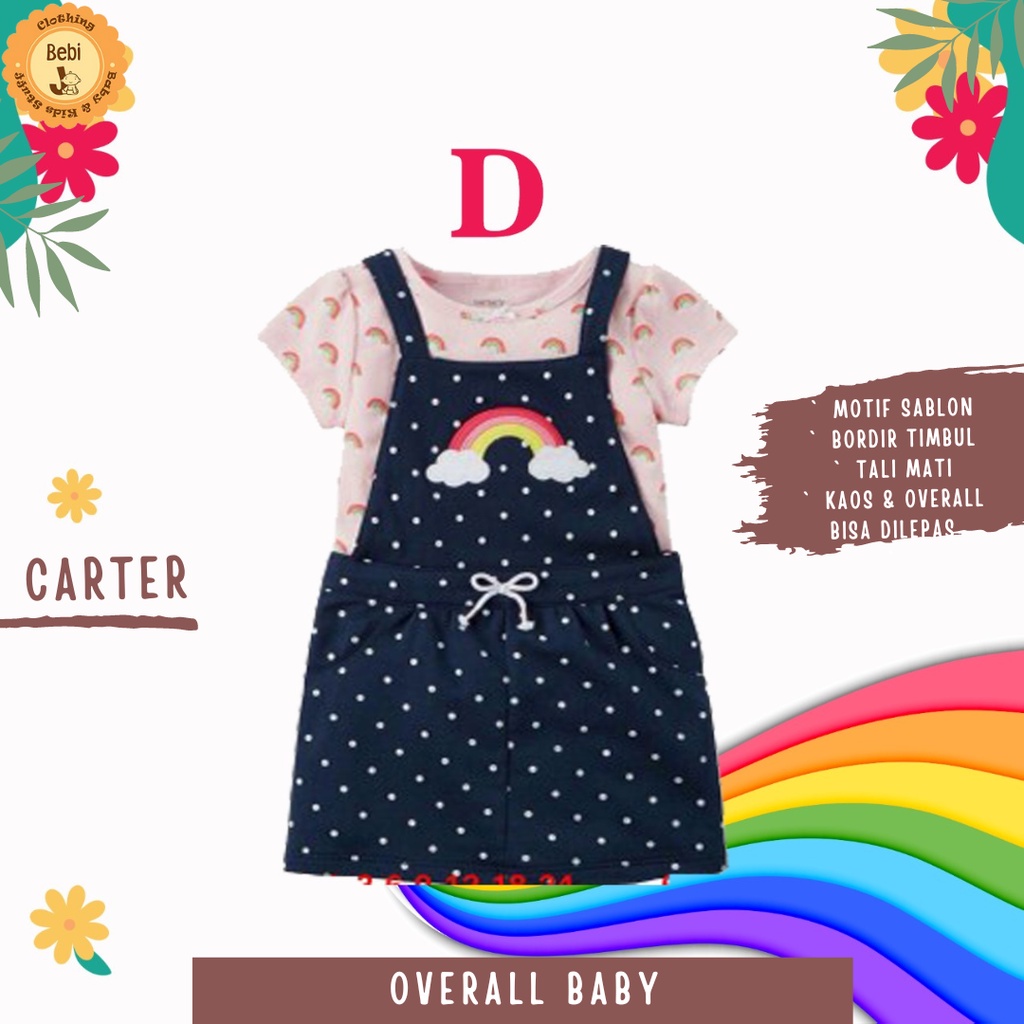 OVERALL BABY PEREMPUAN JUMPSUIT PENDEK CEWEK 3BLN-2TH