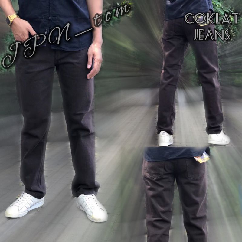 CELANA JEANS COKLAT BIG SIZE XXXL XXL XL L M S 36 37 38 39 40 41 42 43 44 45 46 DENIM JINS COKELAT KOPI JUMBO REGULER WARNA KREM BAHAN TEBAL UKURAN BESAR NO STRETCH MODEL STANDAR REGULER TIDAK MELAR