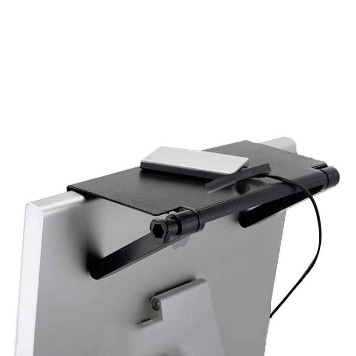 Rak Monitor TV Top Shelf Display Storage Desk Riser - Hitam