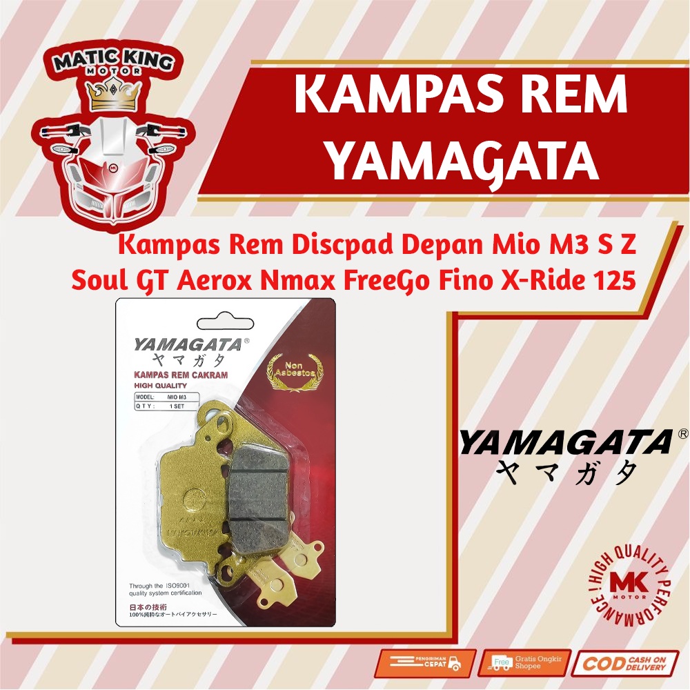 Kampas rem Dispad discpad depan belakang Nmax Mio Sporty M3 J GT  Lexi Aerox Fino Free Go