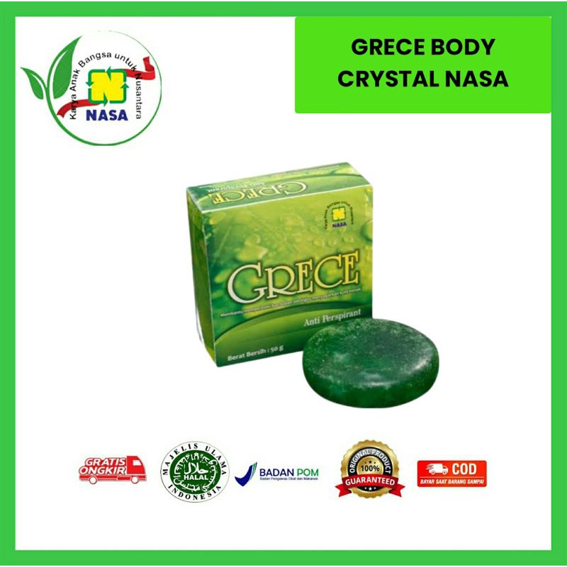 Grece Nasa Herbal/Grece Original Nasa Antiperspiran Penghilang Bau Badan/Grece Nasa Body Crystal
