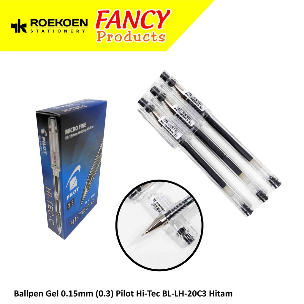 

Pilot HI-TEC-C Roller Ballpen Gel 0.3mm Micro Fine BL-LH-20C3