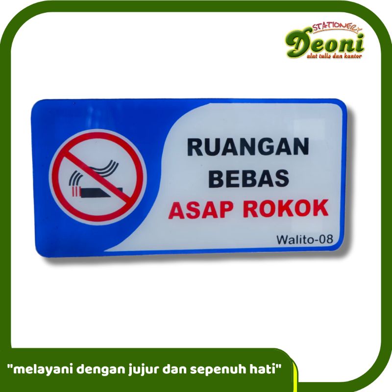 

WALITO Label Akrilik 11x21cm - RUANGAN BEBAS ASAP ROKOK