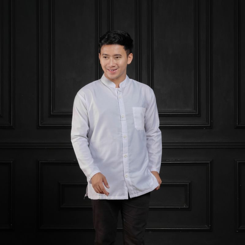 Baju Koko Habibah Lengan Panjang/Baju Koko Putih/Baju Koko Santri/Baju Koko awet/Baju Koko murah