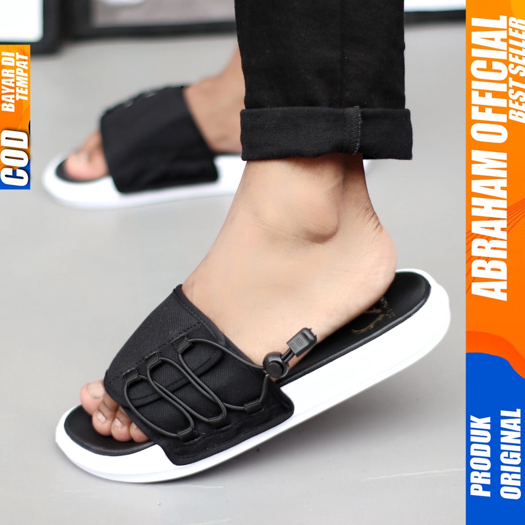 Sandal Slide Slop Pria Sandal Selop Ringan Distro Abraham