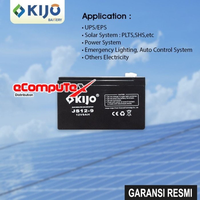 BATERAI UPS VRLA 12V 9AH KIJO / BATTERY AKI KERING 12 VOLT 9 AH ACCU