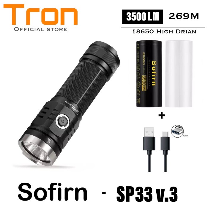 Senter Sofirn Sp33 V3.0 V3 Senter Led Cree Xhp50.2 3500 Lumens Usb C Charging