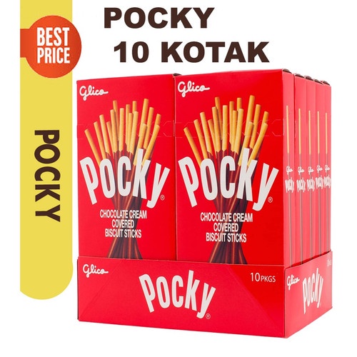 

Pocky Besar 1 Box Isi 10 / Pocky Reguler 47gr / Coklat, Strawberry, Cookies, Banana, Coconut