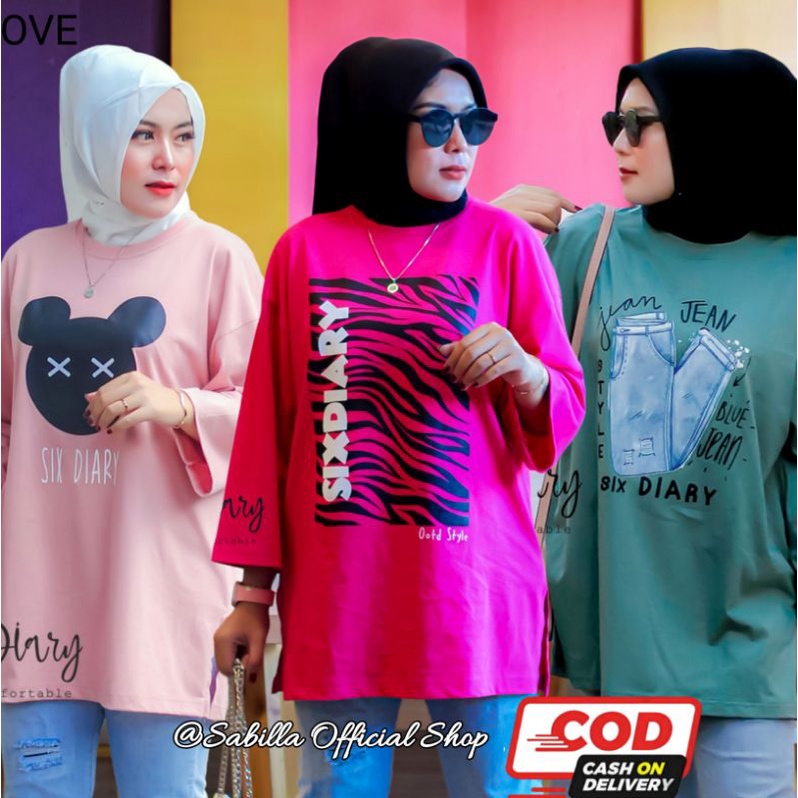Kaos Oversize Wanita | Kaos Wanita Oversize Original Six Diary | Atasan Wanita | Fashion Wanita Styl