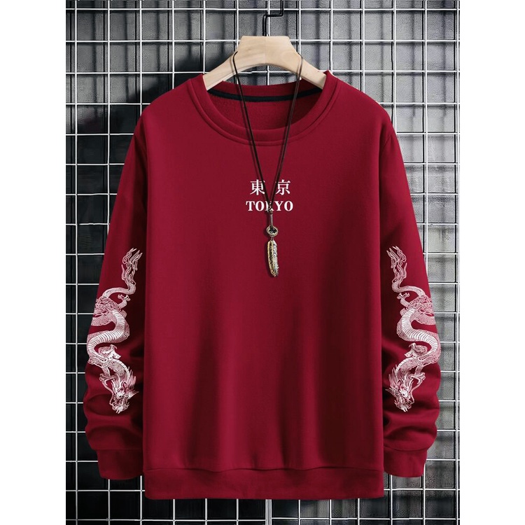 Sweatshirt Basic TOKYO DRAGON II Sweater Crewneck Print DTF II Size M - XL Anak &amp; Dewasa ( Pria &amp; Wanita )