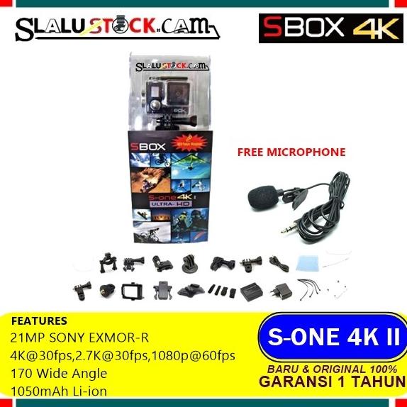 SBOX S-One 4K Mark II Ultra HD - Action Cam Sbox 4k Free Mic
