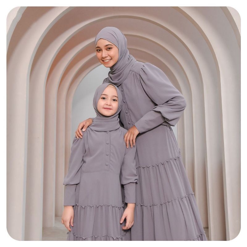 ANGELINA DRESS MOM &amp; KIDS CERUTY PREMIUM/GAMIS COUPLE IBU ANAK BUSUI FREINDLY/SHAFIRA COUPLE DRESS KIDS CERUTY BABYDOLL KEKINIAN/FAR MOSLEMSTORE