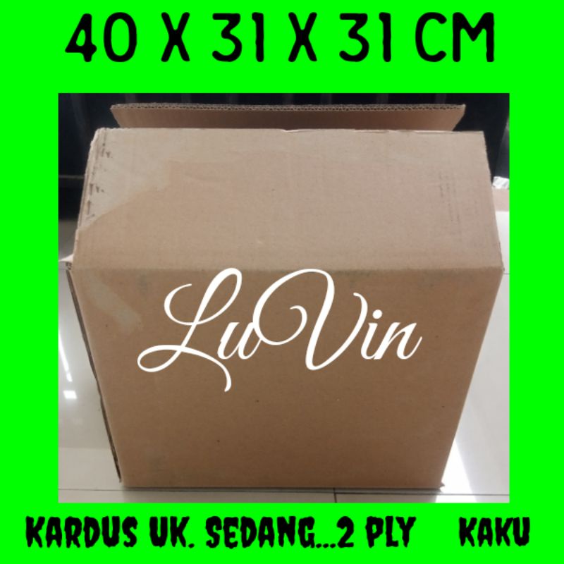 

Kardus Box Sedang POLOS uk.40x31x31 cm u pindahan rumah dan packing online