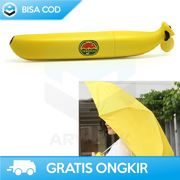 PAYUNG LIPAT MODEL PISANG ANTI UV DESAIN MINI MUDAH DIBAWA POLYESTER