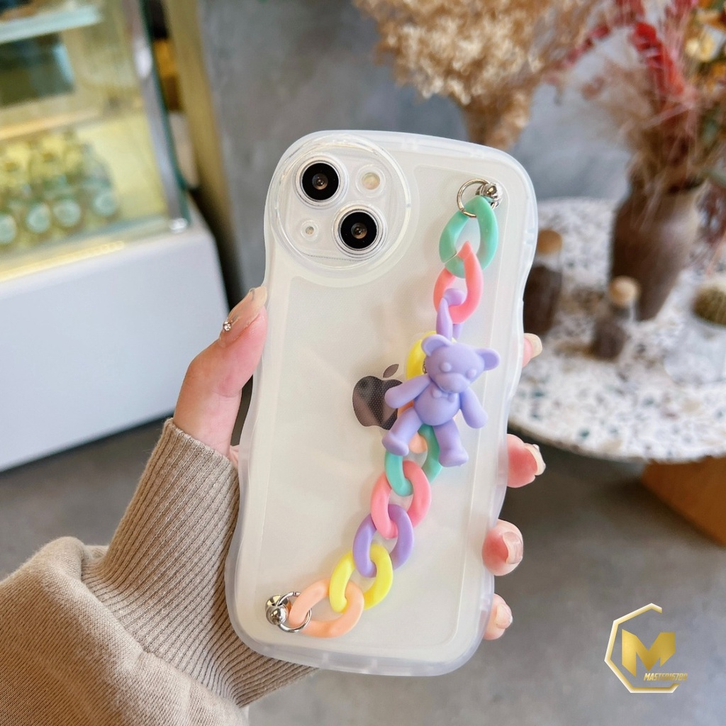 GC01 SOFTCASE GELOMBANG WAVE CLEAR RANTAI FOR IPHONE 7 8 7+ 8+ X XS XR XS MAX 11 12 13 14 PRO MAX MA3915