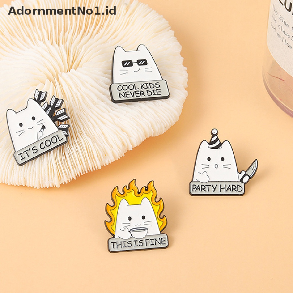 [AdornmentNo1] Headset Keyboard Kartun Kucing Mouse Oil Drop Lapel Bros Badge Pin Denim Hadiah [ID]