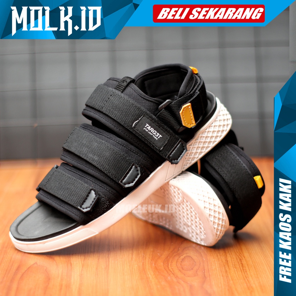 MOLK Sendal Kasual Pria Sendal Pria Hitam Original Sandal Gunung Simple Trendy Kekinian Main Gaya ANTI sLIP Murah