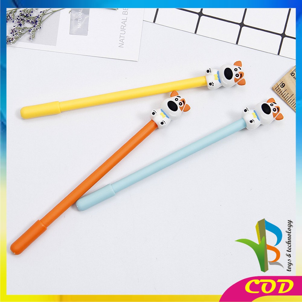 RB-A47 Pulpen Gel Karakter Puppy Lucu 0.5mm Motif Polos Korean Style / Alat Tulis Pena Cair Doggie Perlengkapan Sekolah Kantor Ballpoint Import