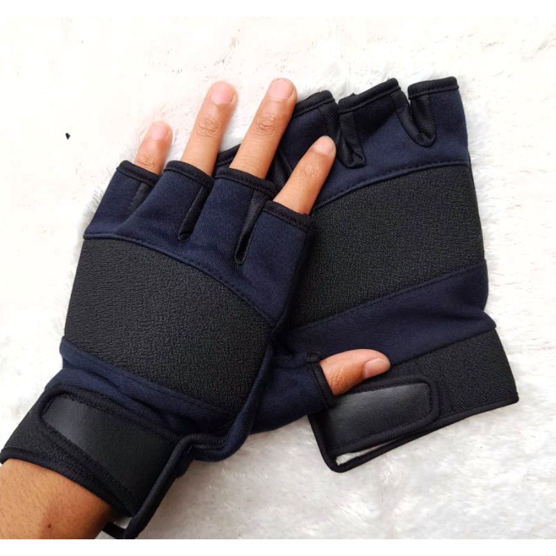 Sarung Tangan Motor Pria Pendek Hitam Combinasi Warna