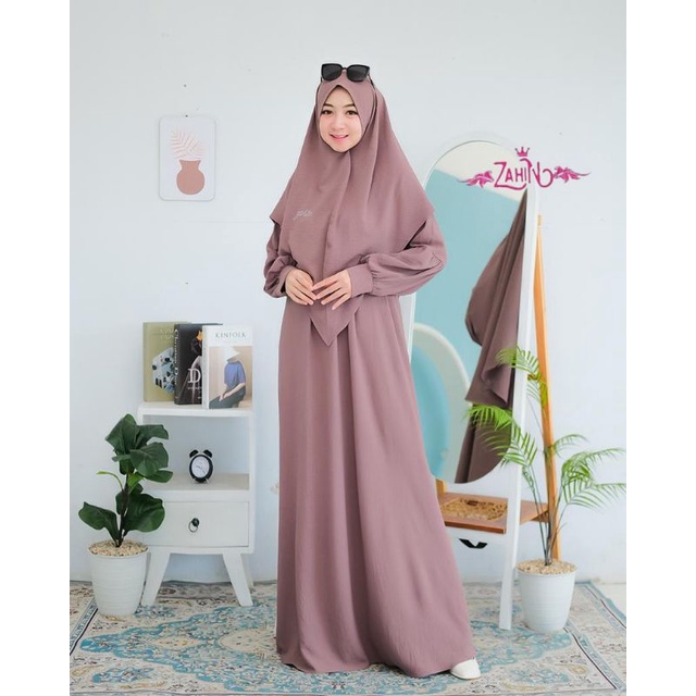GAMIS FULICA CRINGKEL  SET HIJAB SYAR'I BY ZAHIN //MODEL TERBARU BEST SELLER // ORIGINAL BREND ZAHIN