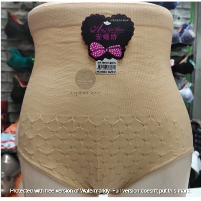 Celana Korset Pelangsing,CD Korset Wanita ANMEIJIAO Bahan Rajut Pinggang Tinggi