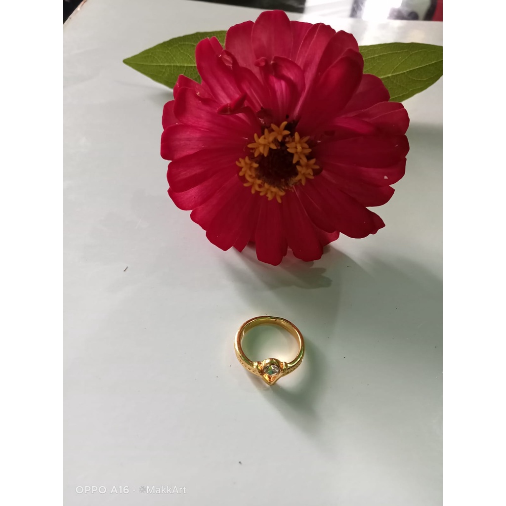 cincin Cor Imitasi CC-248A/R cincin V mata 1 Remaja  kunig dan Suasa lusinan