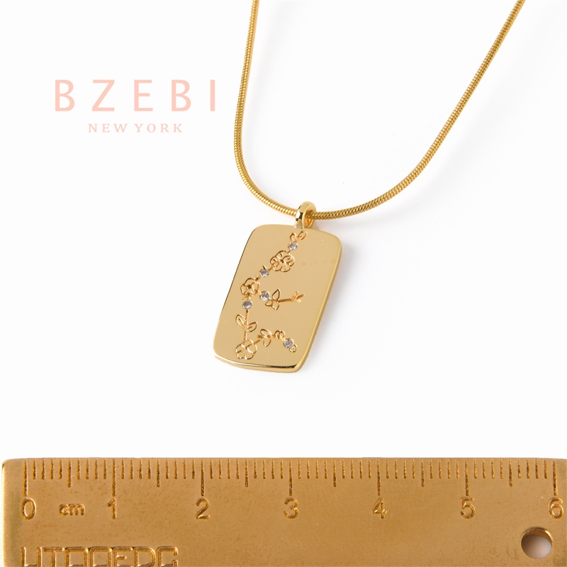 Bzebi Kalung Emas 18k, Kalung Baja Titanium, Kalung Liontin Berlian, Anti Karat, Aksesoris Fashion Wanita, Perhiasan Gaya Korea, Hadiah Ulang Tahun Dengan Kotak Eksklusif 829n